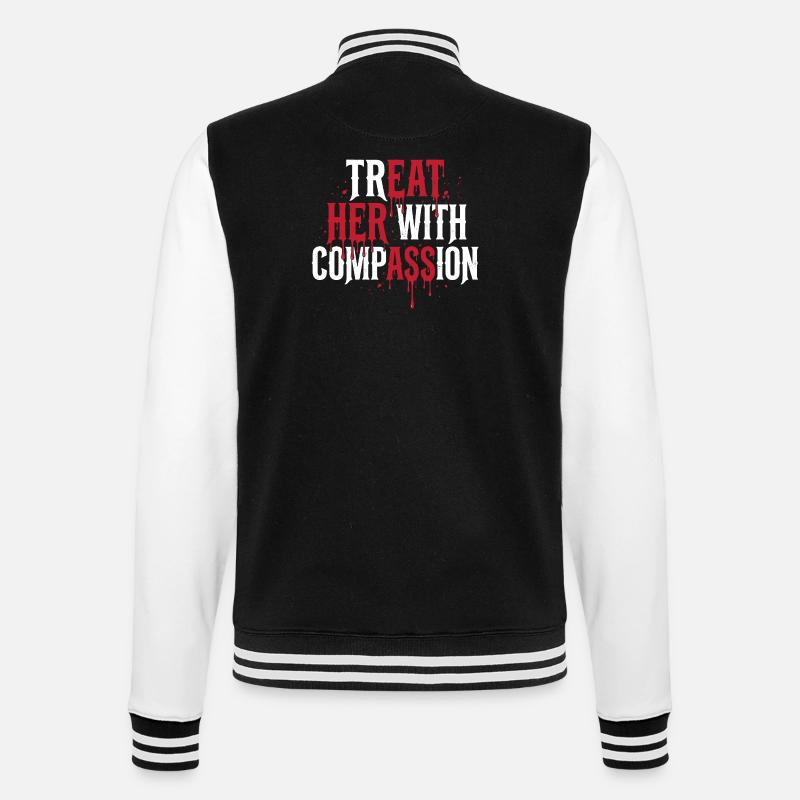 Traitez-la avec compassion - Veste Teddy - noir/blanc