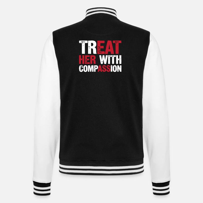 Traitez-la avec compassion - Veste Teddy - noir/blanc