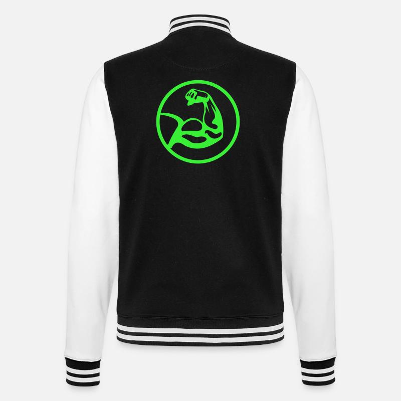 Biceps – silhouette verte - Veste Teddy - noir/blanc