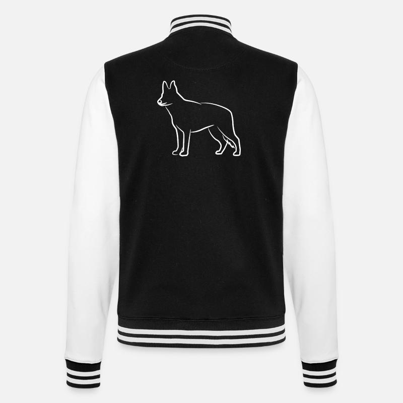 German Shepherd Sketch - College Sweat Jacket - black/white