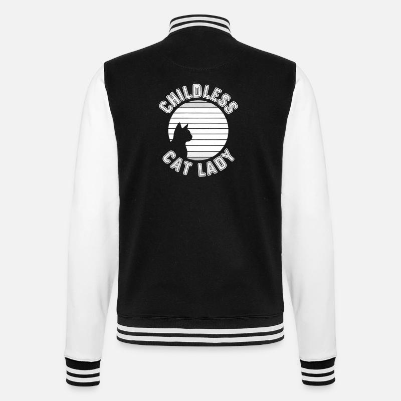 Cat Silhouette Sunset Emblem - College Sweat Jacket - black/white