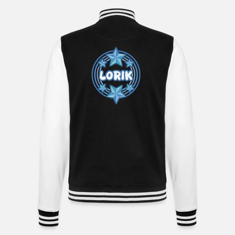 First name Lorik - College Sweat Jacket - black/white