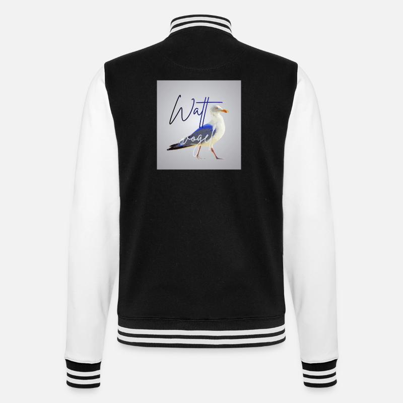 Wattvogel_3 - College-Sweatjacke - Schwarz/Weiß