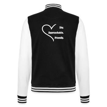 Flirteurs introvertis timides amicaux accessibles - Veste Teddy - noir/blanc - Dos - Marisol (170cm)