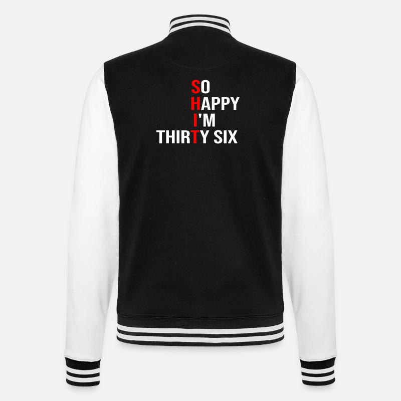 Tellement heureuse d’avoir trente-six ans - Veste Teddy - noir/blanc