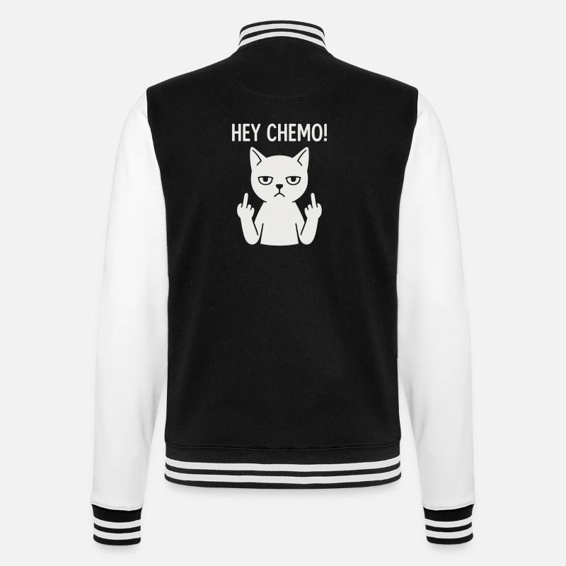 Sassy Chemo Support Cat - College Sweat Jacket - black/white