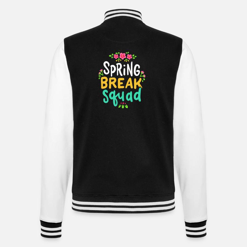 Spring Break Squad Floral - College Sweat Jacket - black/white