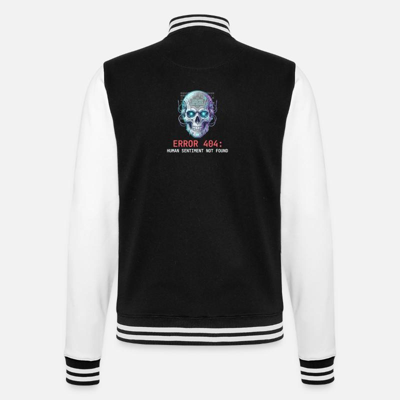 Error 404 Cyberpunk Aesthetic Art - College Sweat Jacket - black/white