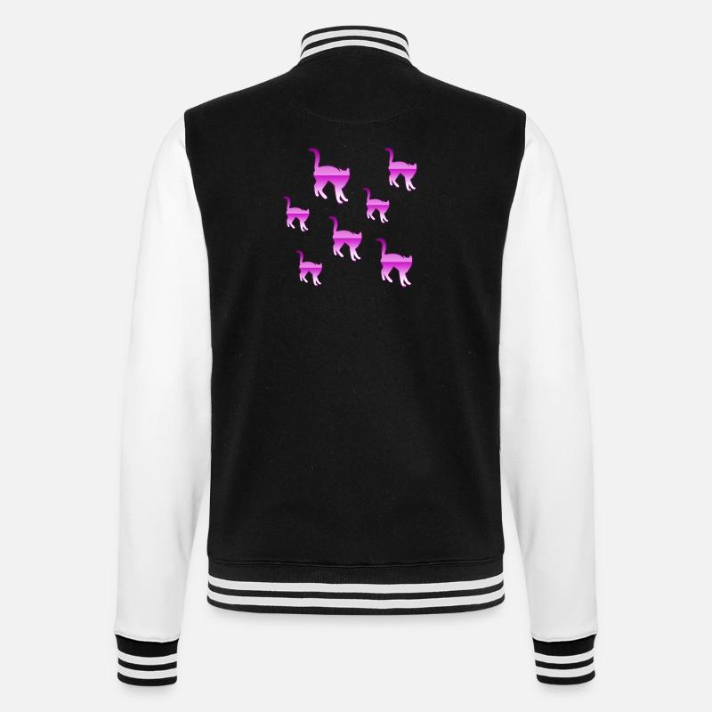 feline - College Sweat Jacket - black/white