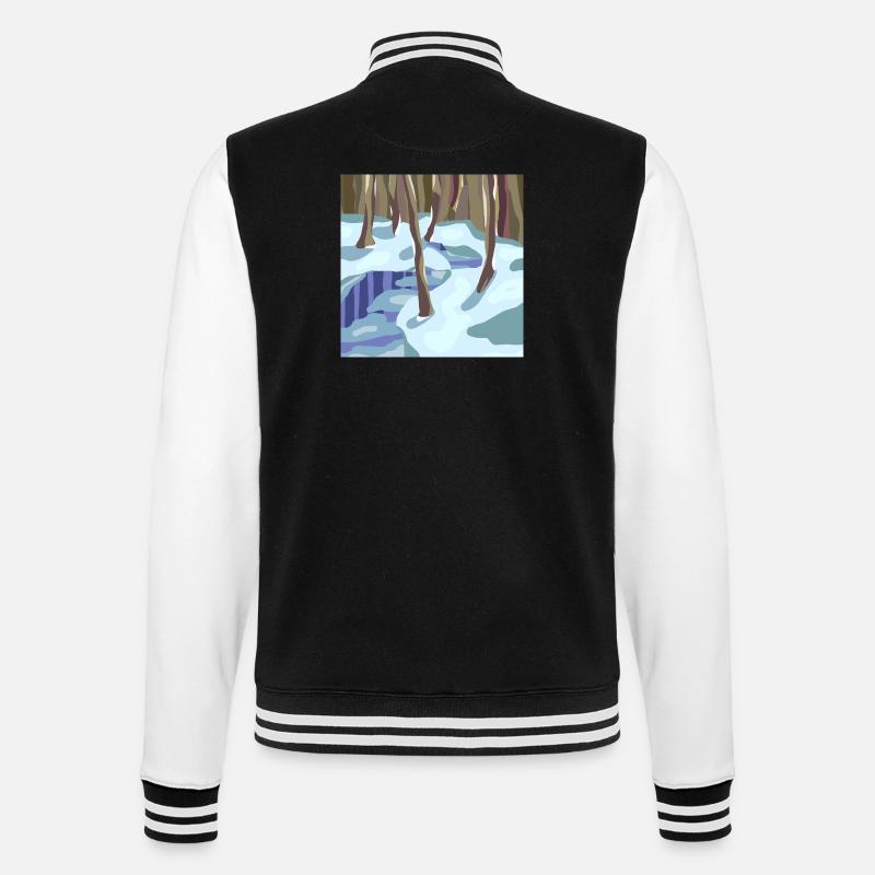Winter Forest in Cold Shades - College Sweat Jacket - black/white