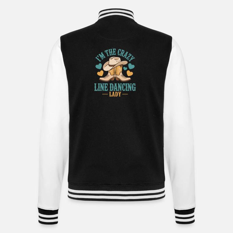 Line Dance Line Dancing Gift - College Sweat Jacket - black/white
