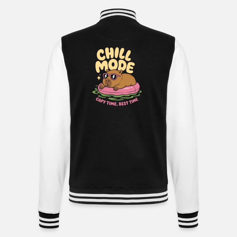Chill Mode Capybara No Rush - College Sweat Jacket - black/white
