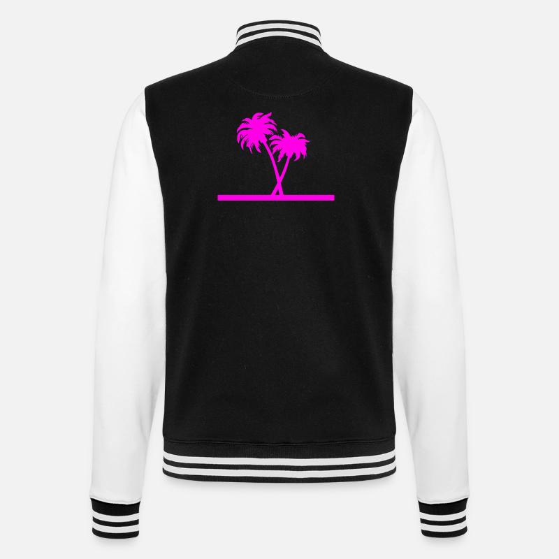 Palm trees - College Sweat Jacket - black/white