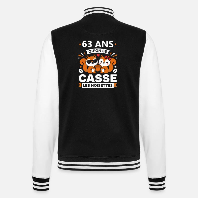 63 Ans: Cassé les Noisettes - Veste Teddy - noir/blanc
