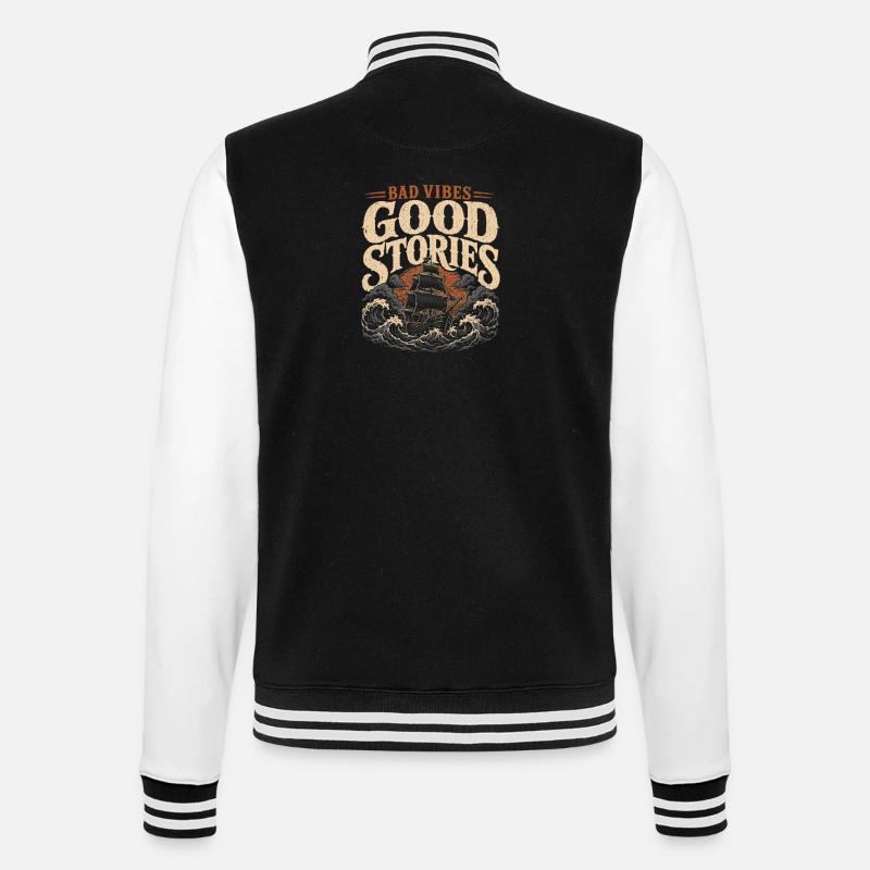 Geisterschiff Verfluchtes Schiff Maritimer Geist - College-Sweatjacke - Schwarz/Weiß