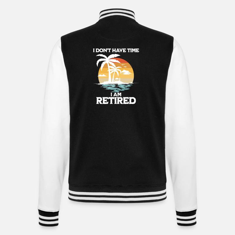 Retired No Time - College Sweat Jacket - black/white