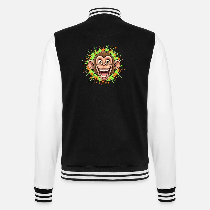 Laughing Monkey Neon Splash - College Sweat Jacket - black/white