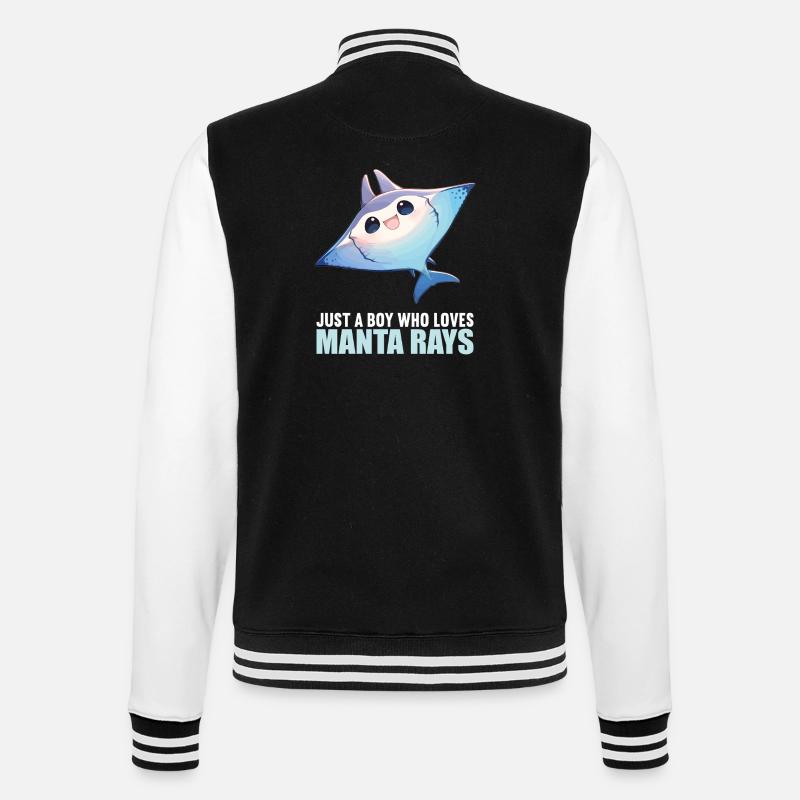 Rochen Mantarochen - College-Sweatjacke - Schwarz/Weiß