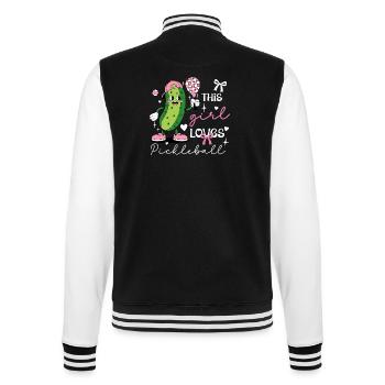 Coquette Pickleball Girl Mignonne Cornichon - Veste Teddy - noir/blanc - Dos - Marisol (170cm)