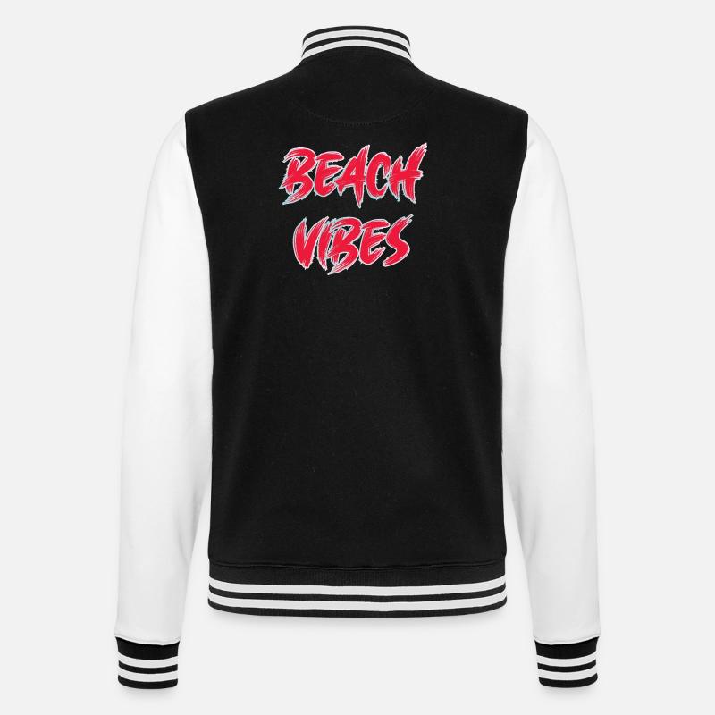 Beach Vibes - College Sweat Jacket - black/white
