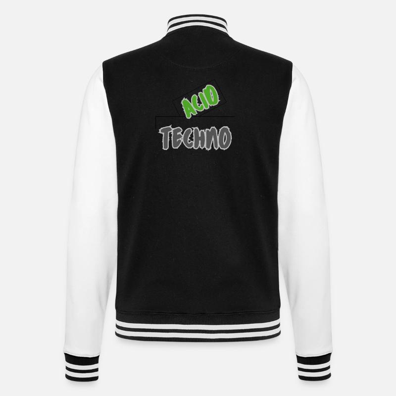 Acid Techno - College-Sweatjacke - Schwarz/Weiß