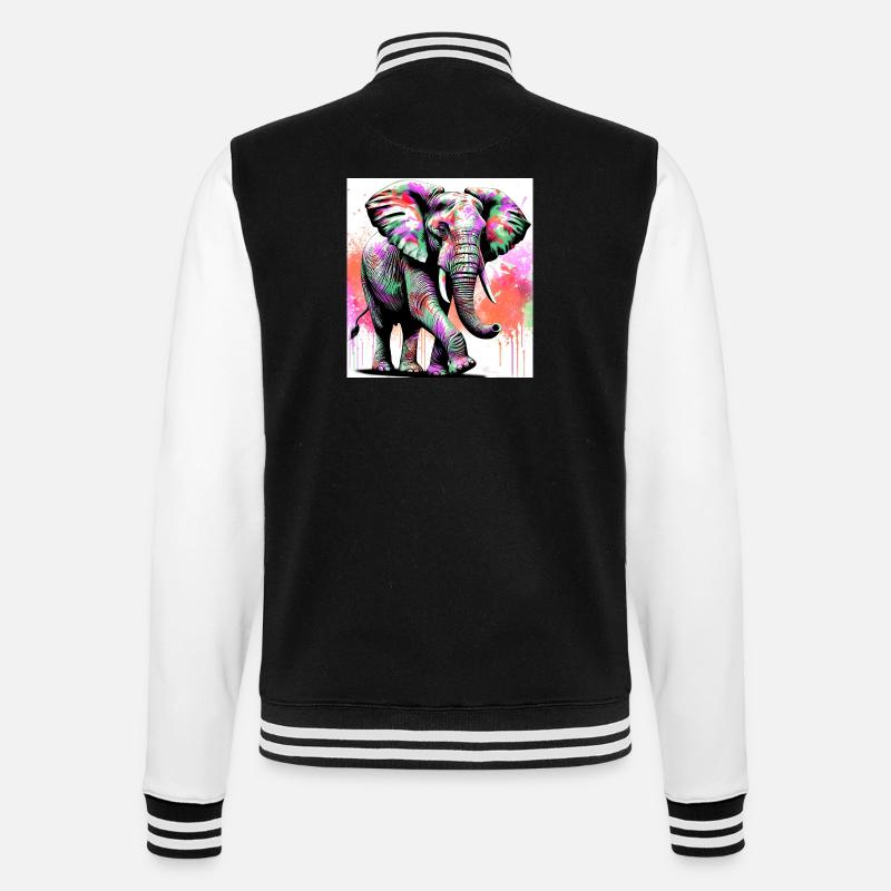 Elefant - College-Sweatjacke - Schwarz/Weiß