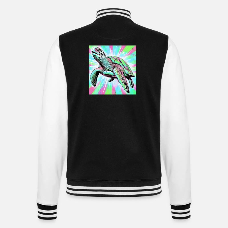 Schildkröte - College-Sweatjacke - Schwarz/Weiß