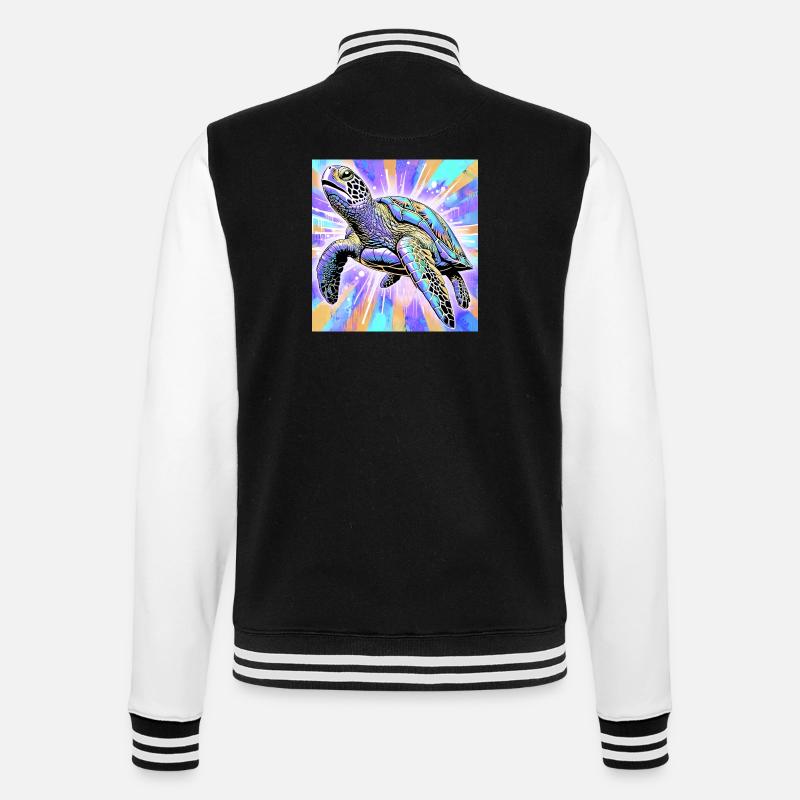 Schildkröte - College-Sweatjacke - Schwarz/Weiß