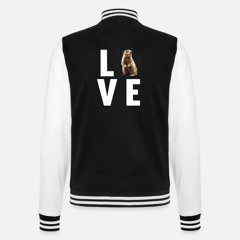Murmeltiere Murmeltier - College-Sweatjacke - Schwarz/Weiß
