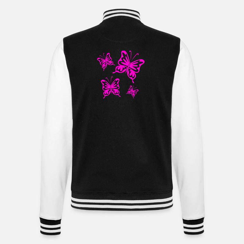 Schmetterlinge - College-Sweatjacke - Schwarz/Weiß
