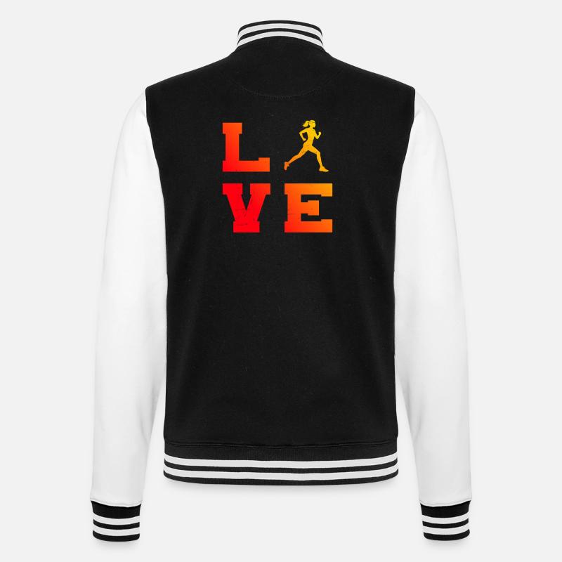 Geschenkidee für eine Running mit Running - College-Sweatjacke - Schwarz/Weiß
