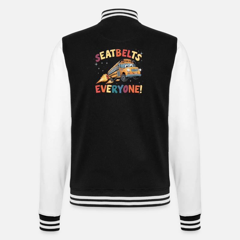 Space School Bus Rocket Flight - College Sweat Jacket - black/white