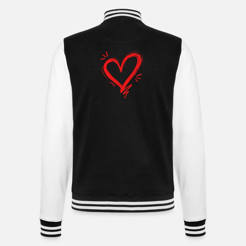Heart - College Sweat Jacket - black/white