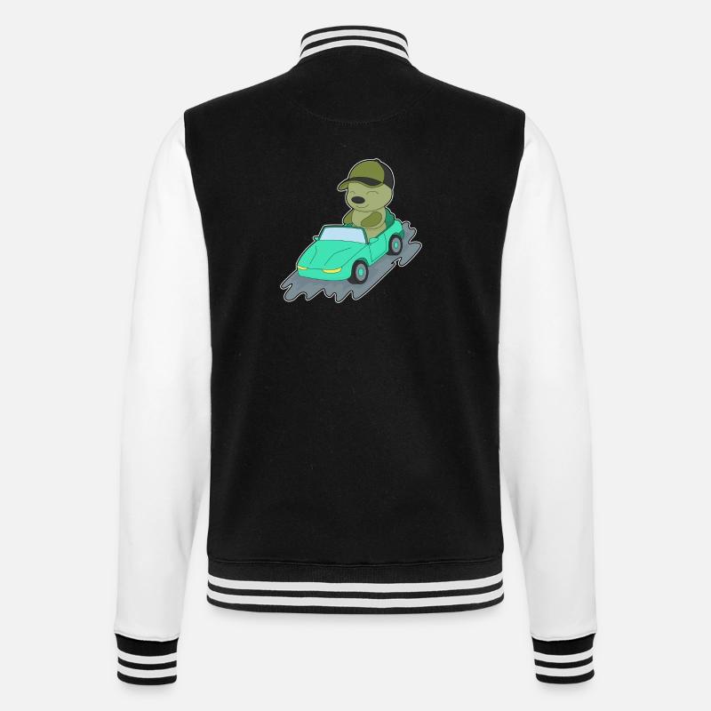 Raupe Auto - College-Sweatjacke - Schwarz/Weiß