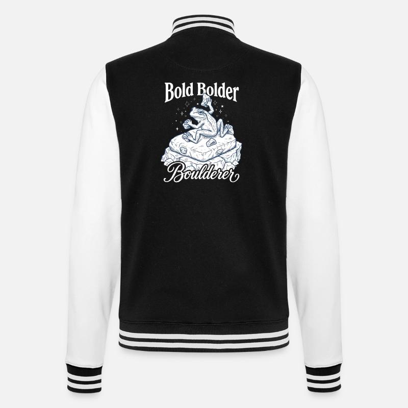 Bouldern Bold Bolder Boulderer - College-Sweatjacke - Schwarz/Weiß