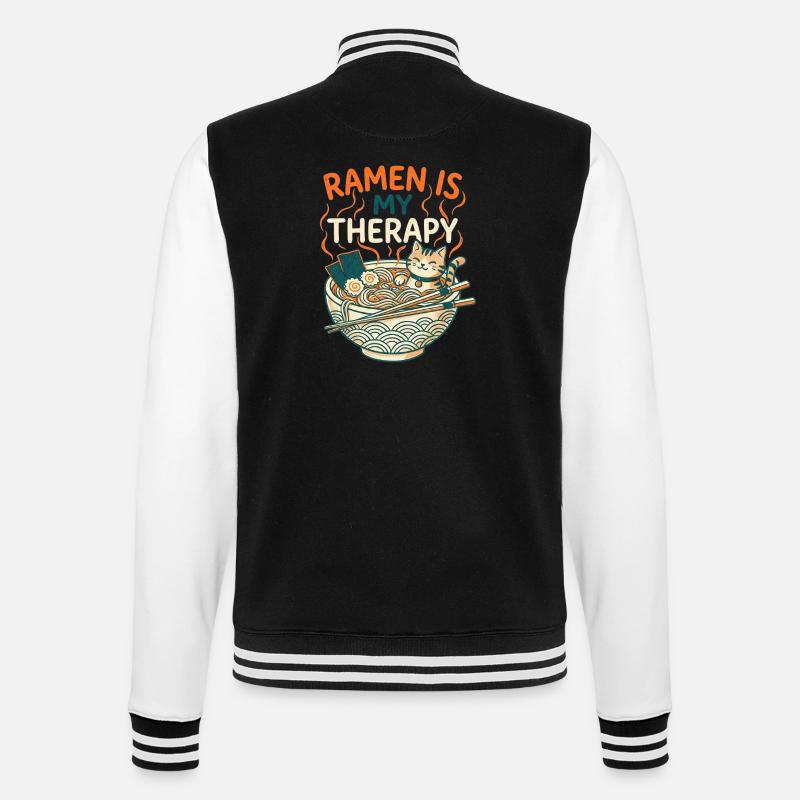 Ramen Therapy Cat - Veste Teddy - noir/blanc