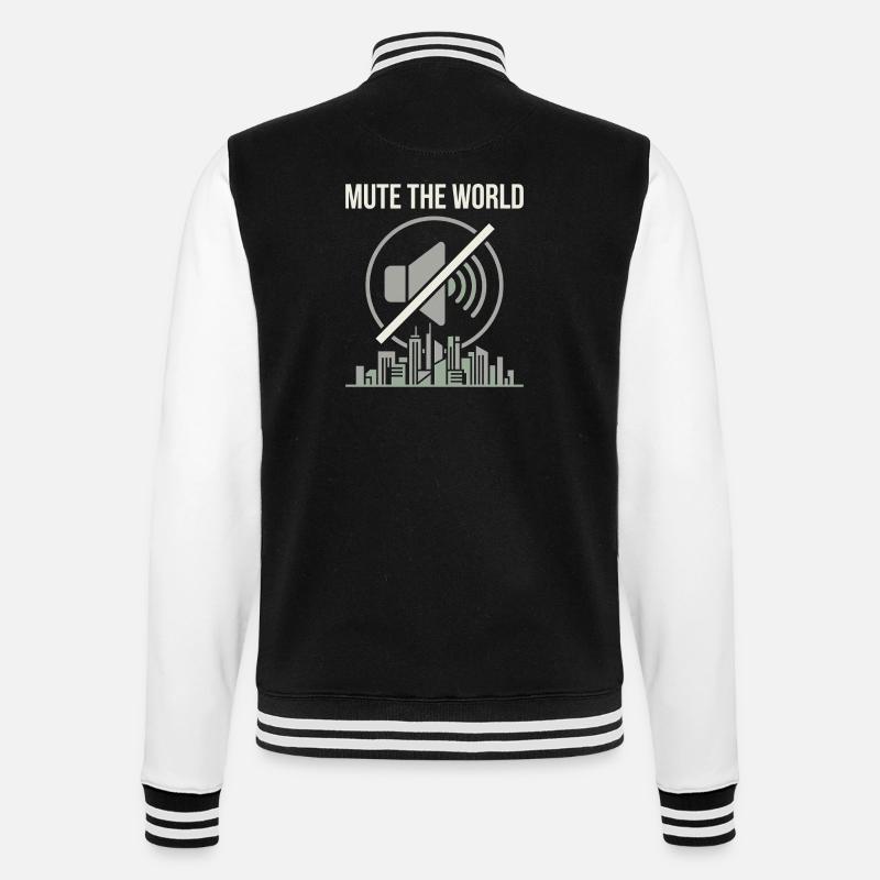 Mute Time - College Sweat Jacket - black/white