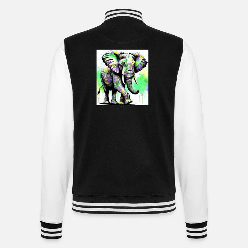 elephant - College Sweat Jacket - black/white