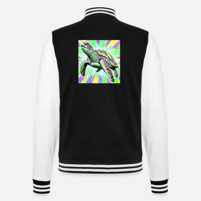 tortue - Veste Teddy - noir/blanc