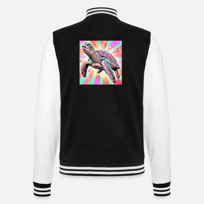 Schildkröte - College-Sweatjacke - Schwarz/Weiß