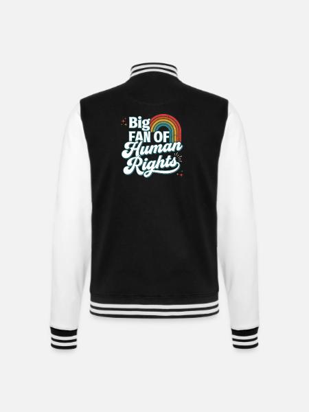 Pride Month LGBTQ – großer Fan der Menschenrechte - College-Sweatjacke - Schwarz/Weiß
