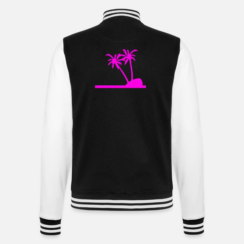 Palm trees - College Sweat Jacket - black/white