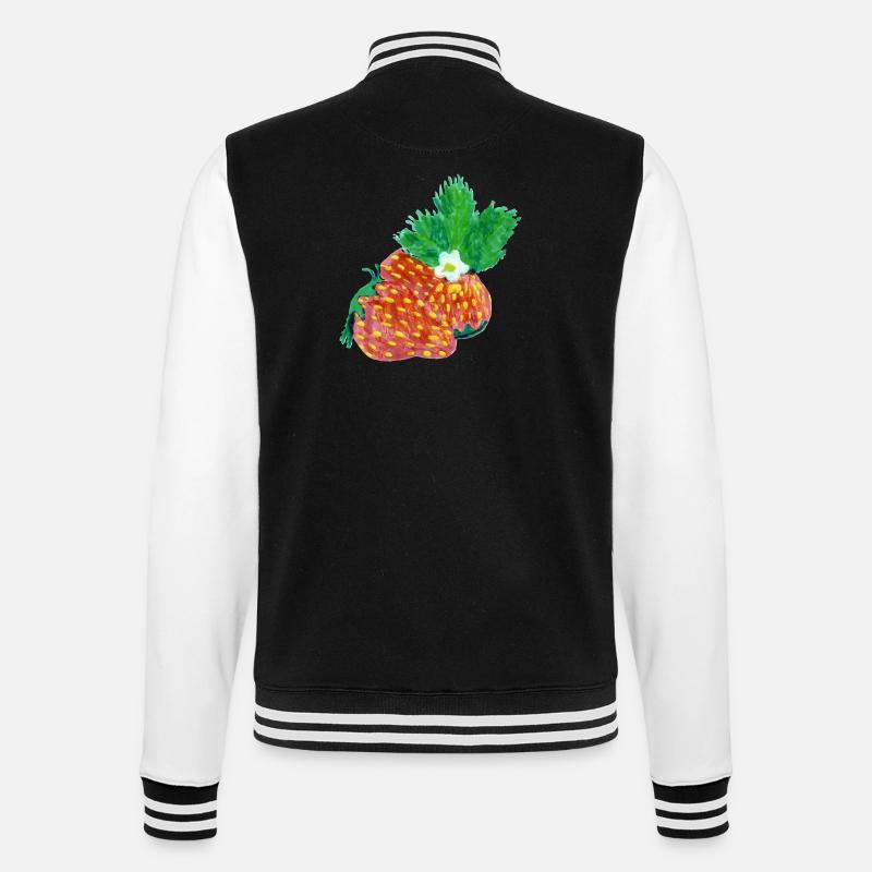 Erdbeeren Art - College-Sweatjacke - Schwarz/Weiß