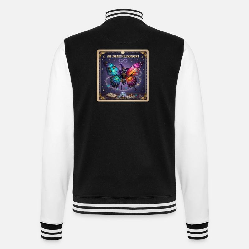 Der Schmetterlingsmagier - College-Sweatjacke - Schwarz/Weiß