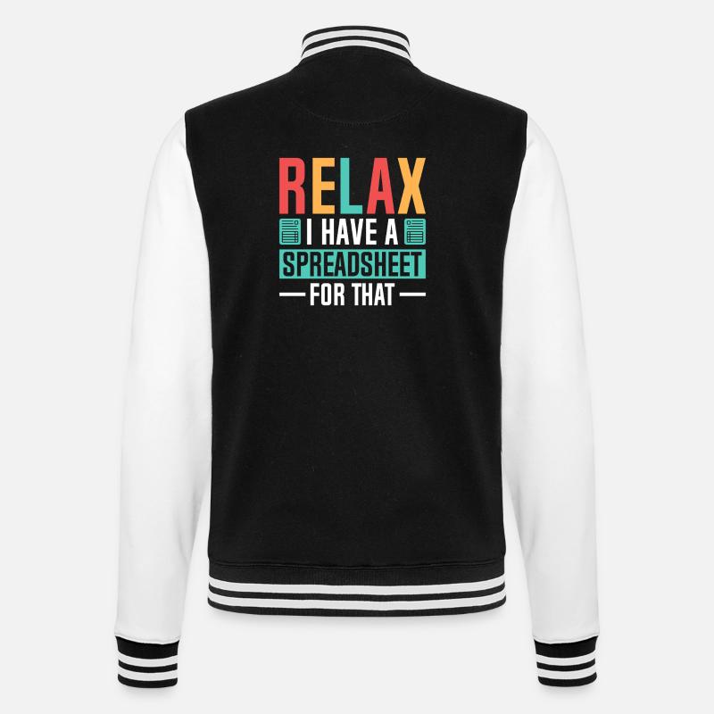 Relax: Spreadsheet Fun - College Sweat Jacket - black/white