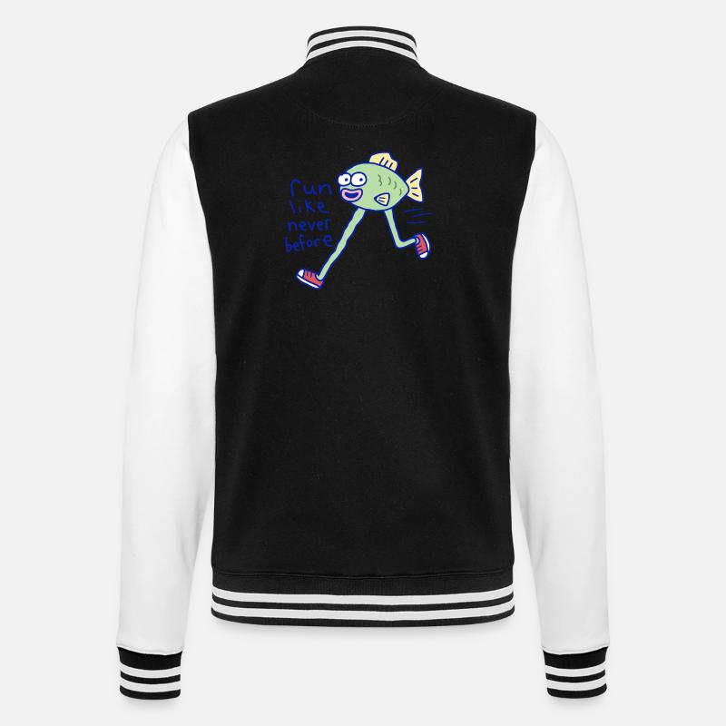 Run Like Never Before - College Sweat Jacket - black/white