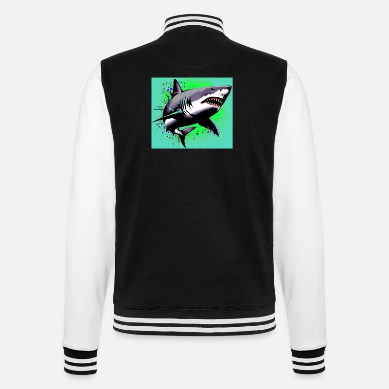 Requin - Veste Teddy - noir/blanc