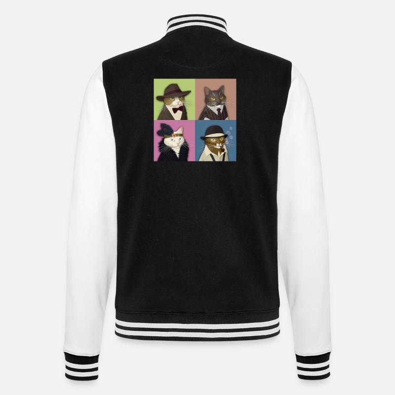 Dapper Cats Quartet - Veste Teddy - noir/blanc