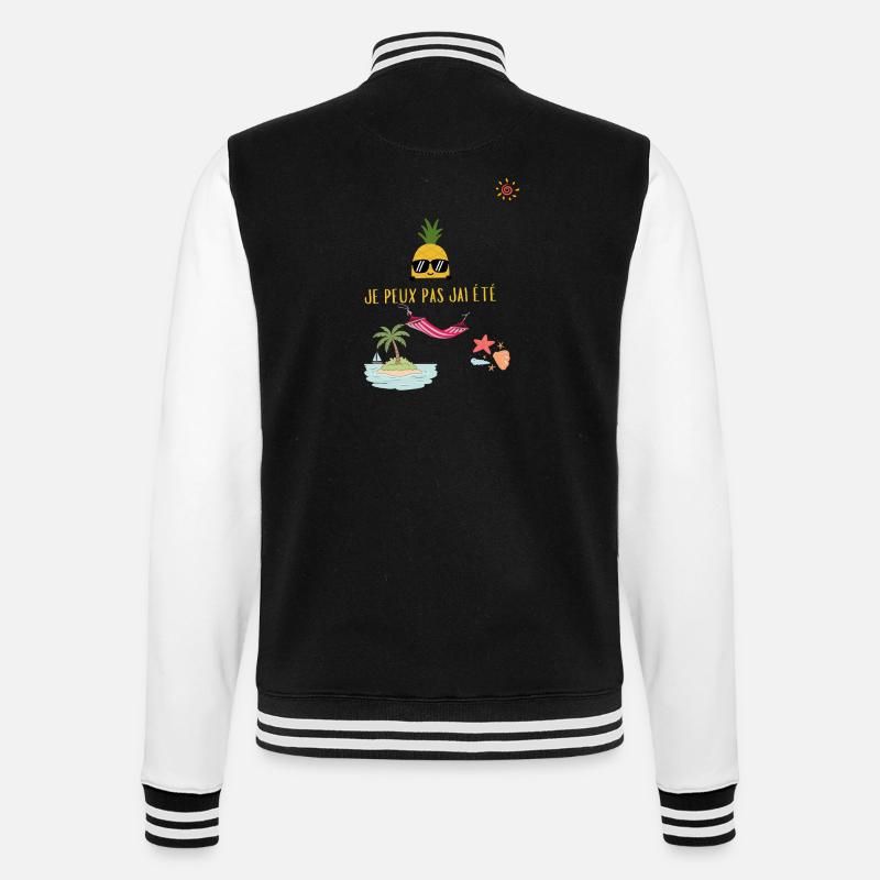 Ananas chic été hamac - Veste Teddy - noir/blanc