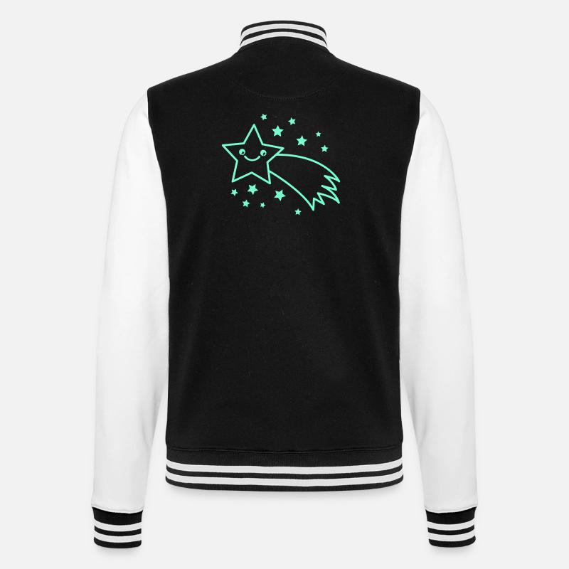Smiling Star Comet - College Sweat Jacket - black/white